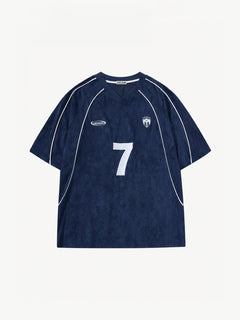 OYL-Lab Suede Soccer Jersey #7 V Neck Tee