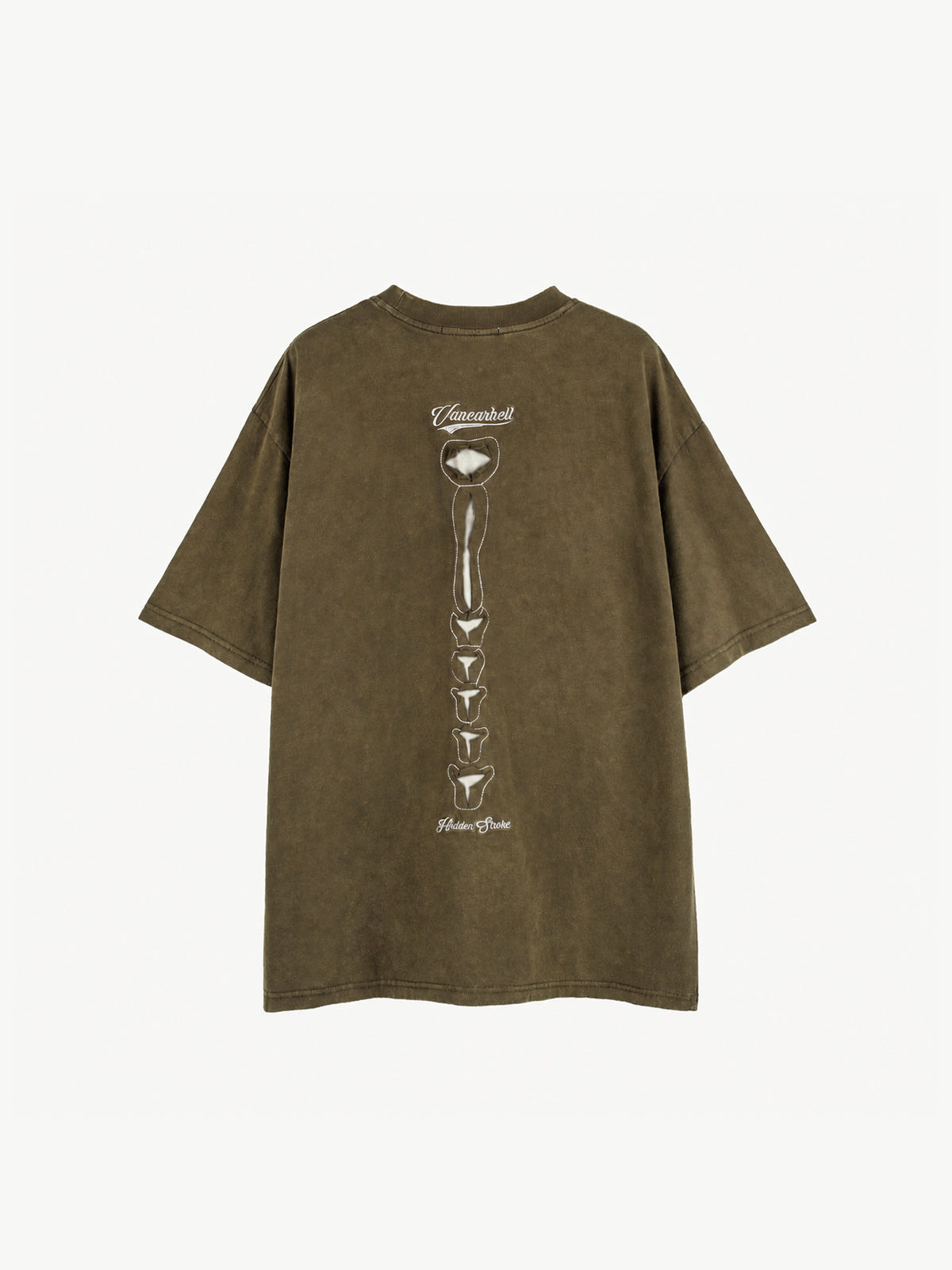 OYL-Lab Cutout Skeleton  Embroidery Washed Tee