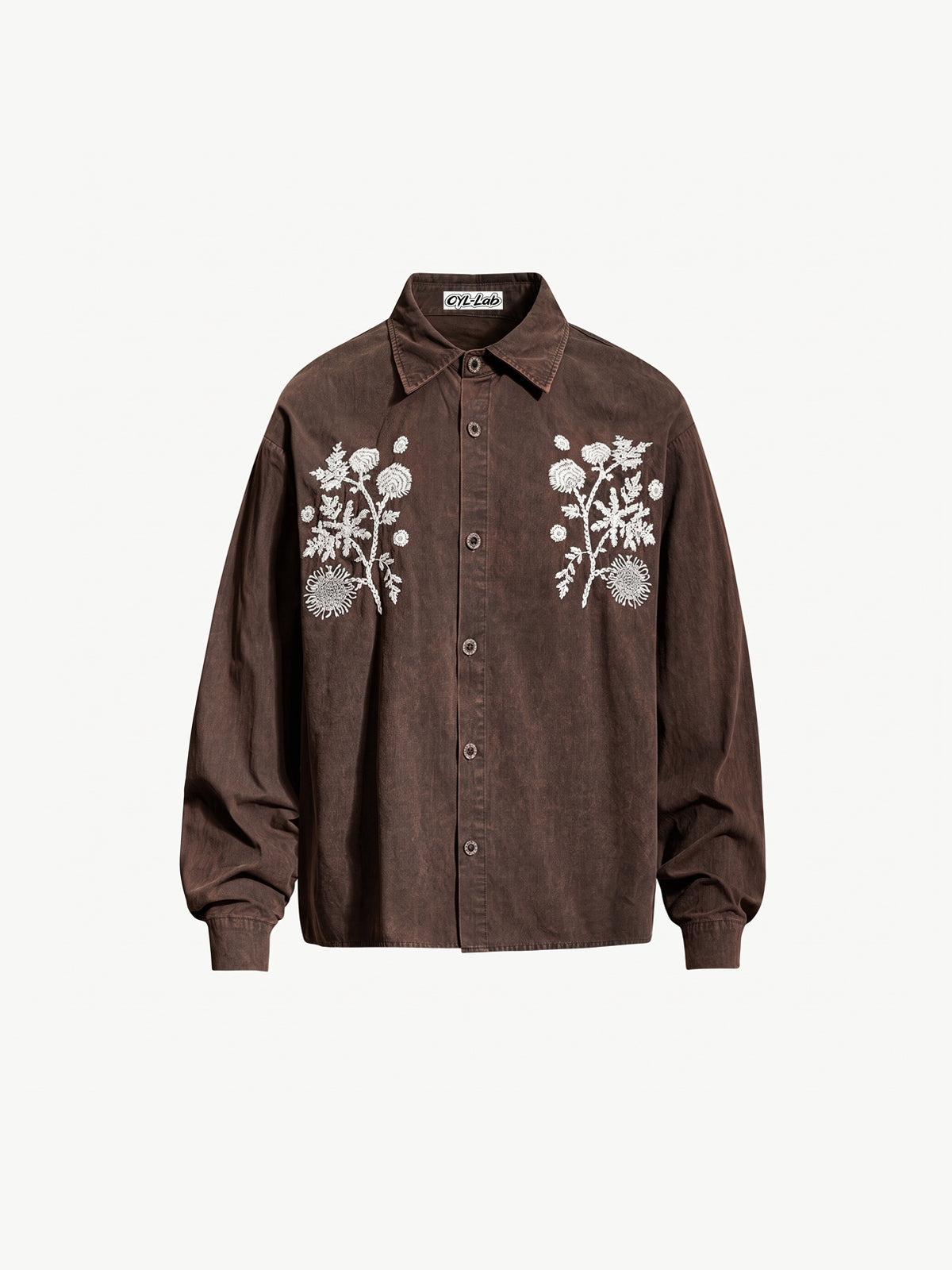 OYL-Lab Floral Embroidery Long Sleeved Shirt
