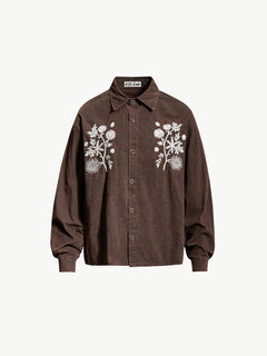 OYL-Lab Floral Embroidery Long Sleeved Shirt