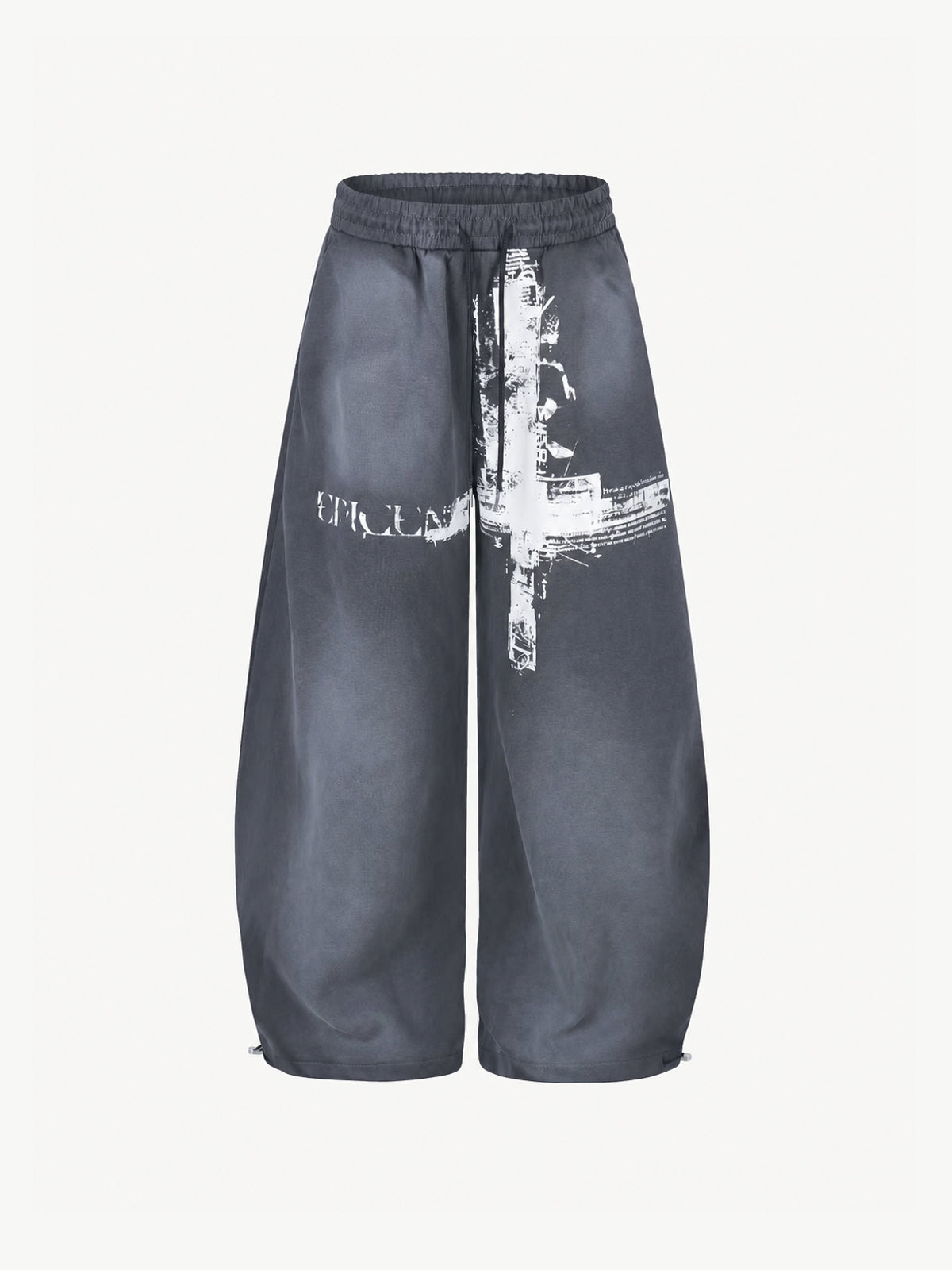 OYL-Lab Distressed Cross Print Baggy Pants