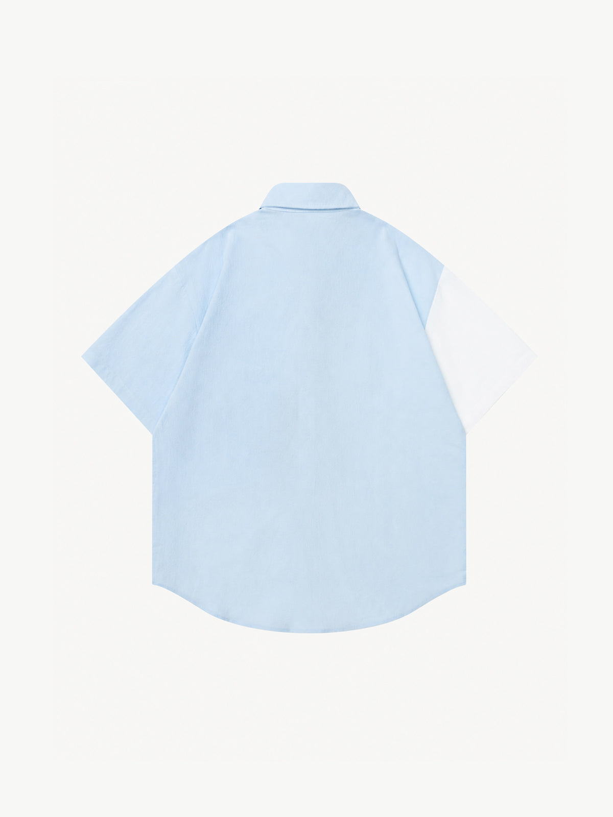 OYL-Lab Color Block Cat Embroidery  Short Sleeve Shirt