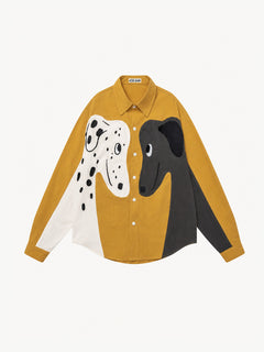 OYL-Lab Dog Embroidery Long Sleeve Shirt