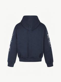 OYL-Lab Retro Halftone Cross Graphic Zip Up Hoodie