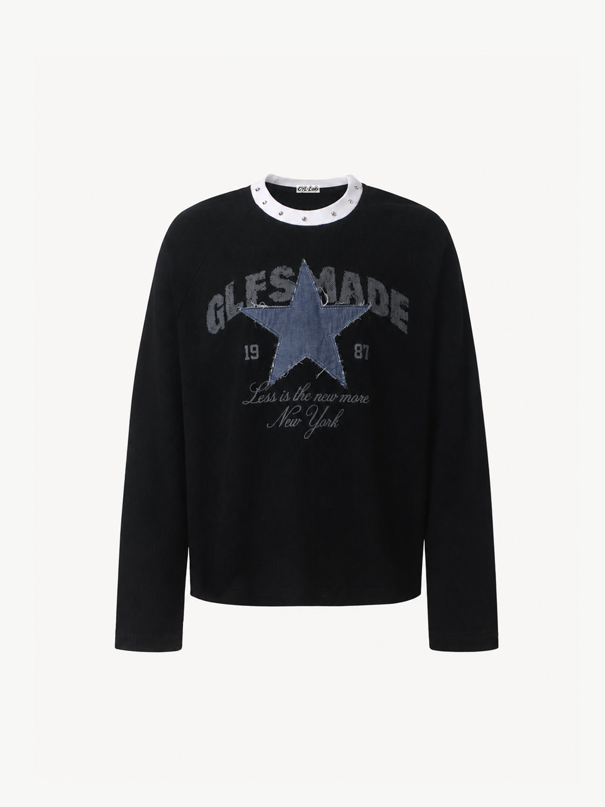 OYL-Lab Star Applique Waffle Long Sleeve Tee