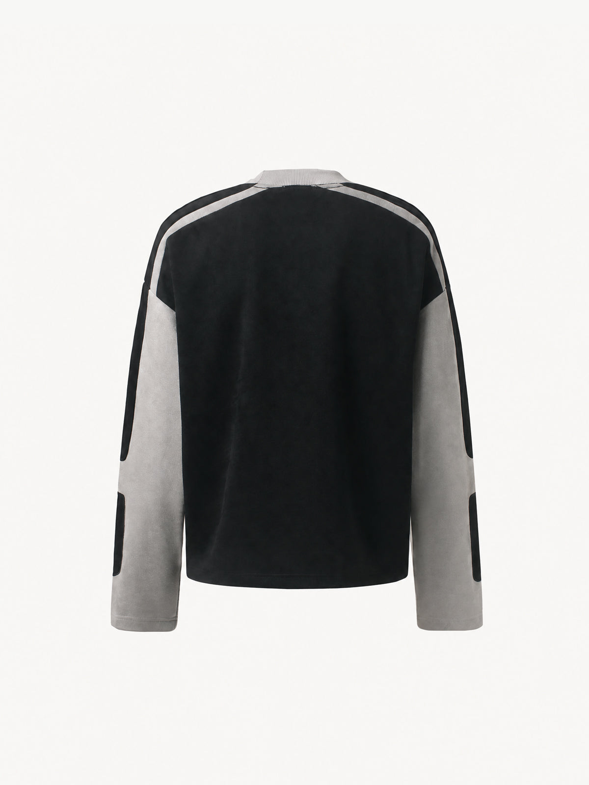 OYL-Lab Suede Patchwork Long Sleeve Tee