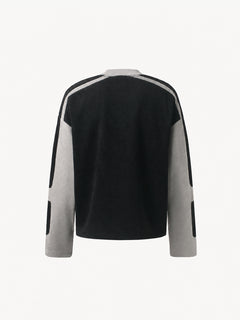 OYL-Lab Suede Patchwork Long Sleeve Tee