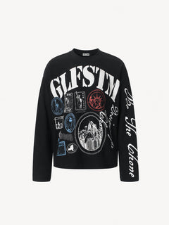 OYL-Lab Vintage New York Stamp Collage Long Sleeve Tee