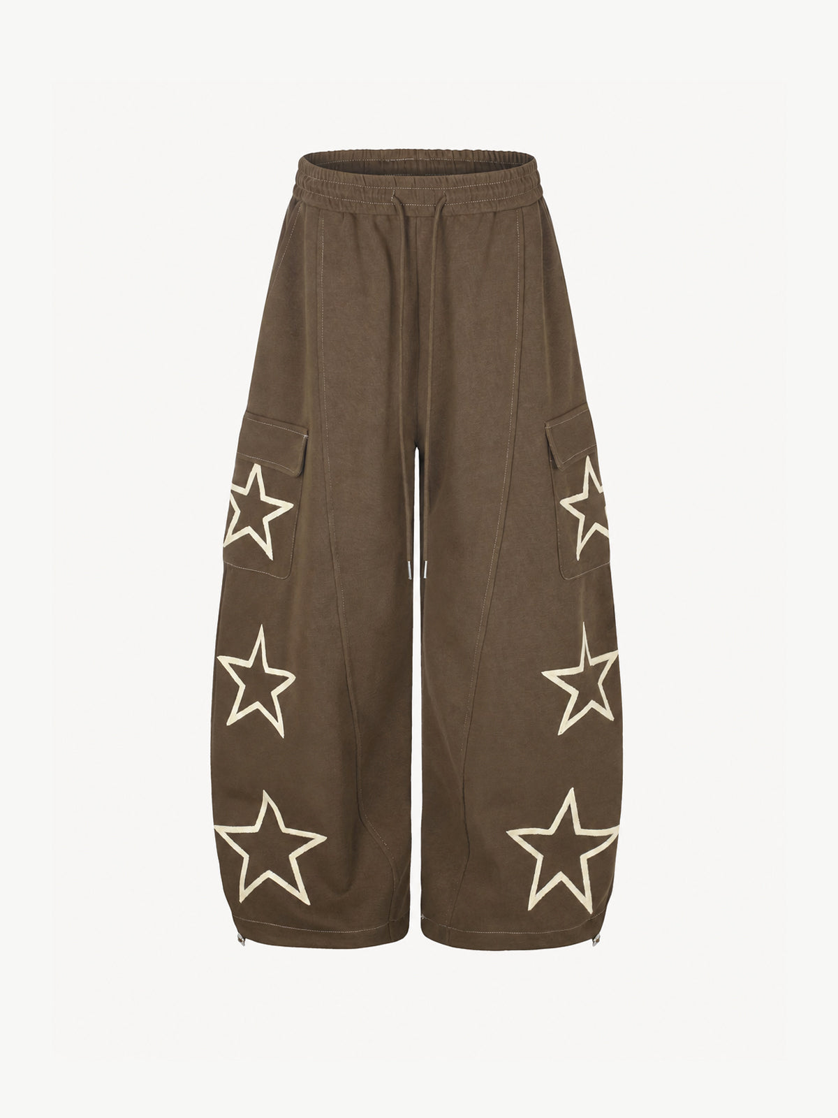 OYL-Lab Star Embroidered Cargo Pocket Baggy Sweatpants