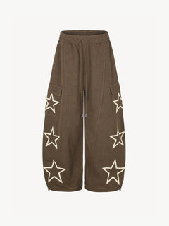 OYL-Lab Star Embroidered Cargo Pocket Baggy Sweatpants