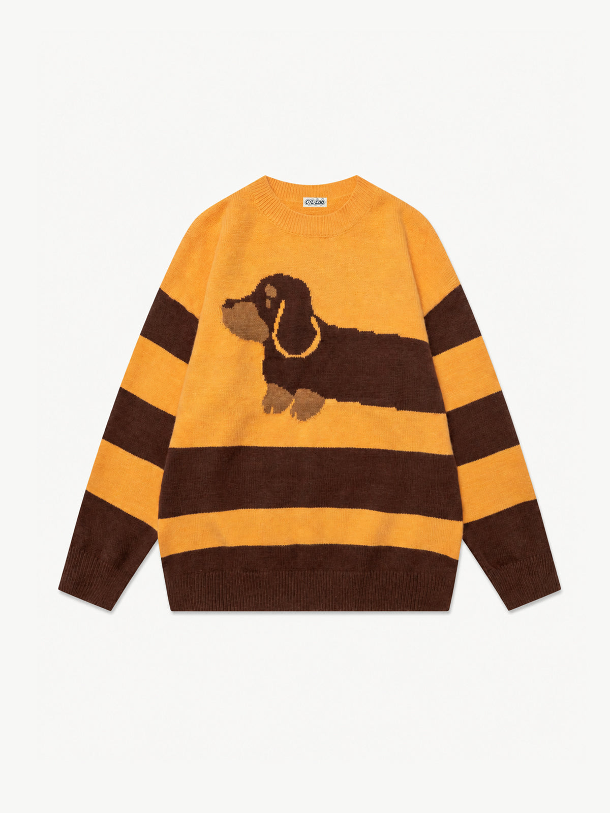 OYL-Lab Dachshund Jacquard Stripe Sweater