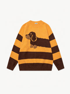OYL-Lab Dachshund Jacquard Stripe Sweater