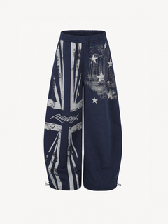 OYL-Lab Distressed Union Jack Star Print Sweat Pants