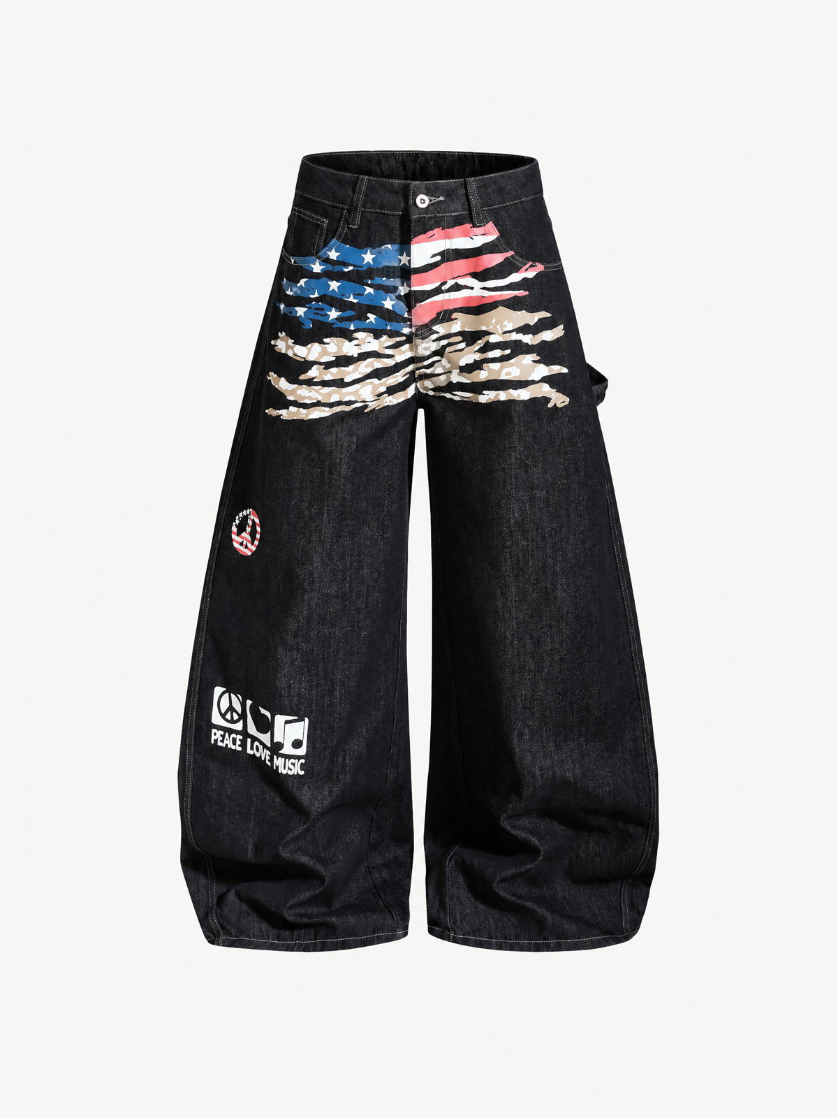 OYL-Lab Camo USA Flag Baggy Jeans