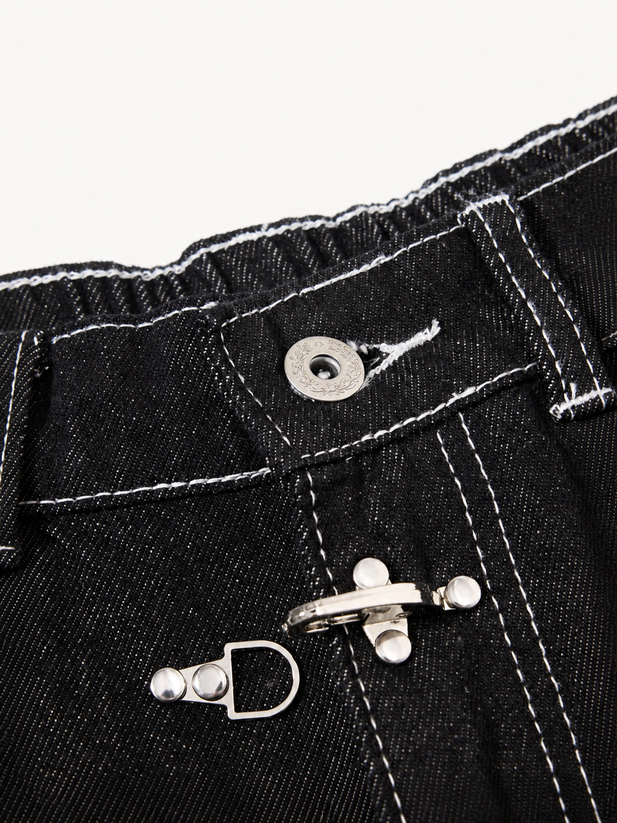 OYL-Lab Contrast Stitch Baggy Carpenter Jeans
