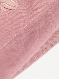 OYL‑Lab Raw-Edge Applique Faux Suede Zip Up Hoodie