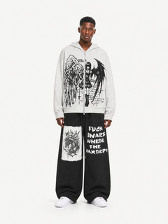 OYL-Lab Distressed Horse Patch Baggy Balloon-Leg Sweatpants