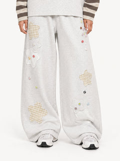 OYL-Lab Star Patchwork Button Baggy Sweatpants