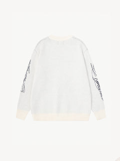 OYL-Lab Cross Figure Jacquard Crewneck Sweater