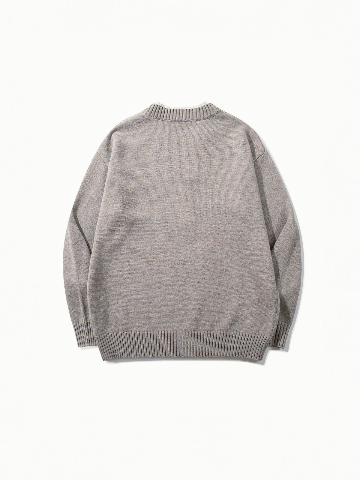 OYL-Lab Mock‑Layer Henley Knit Sweater