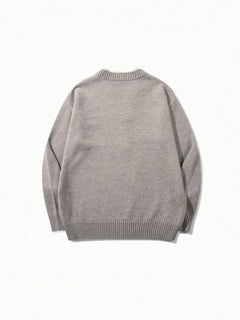 OYL-Lab Mock‑Layer Henley Knit Sweater