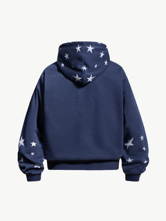 OYL‑Lab Vintage Star Print Zip‑Up Hoodie