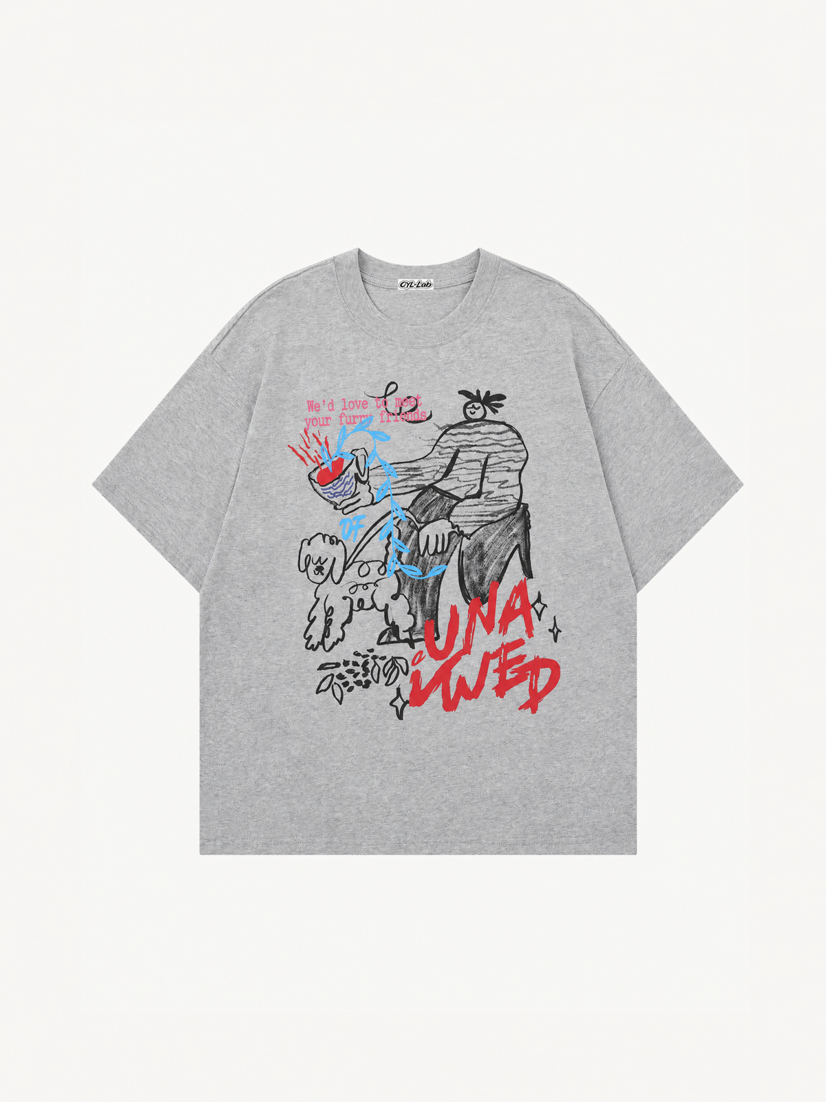 OYL-Lab Hand Drawn Cartoon Puppy Doodle Tee