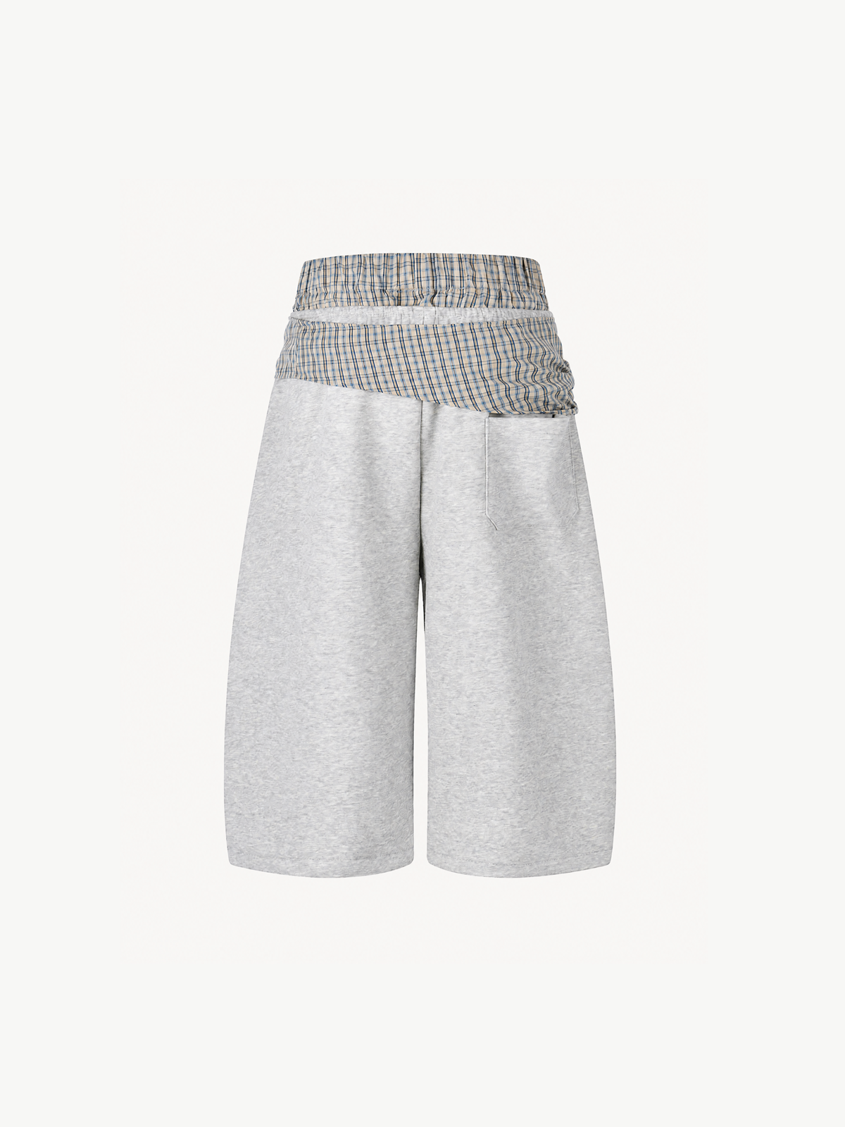 OYL-Lab Layered Plaid Wrap Sweat Shorts