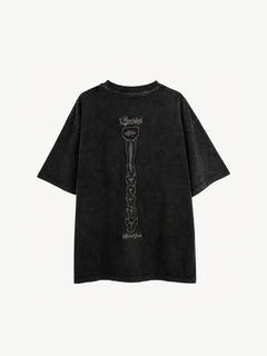 OYL-Lab Cutout Skeleton  Embroidery Washed Tee