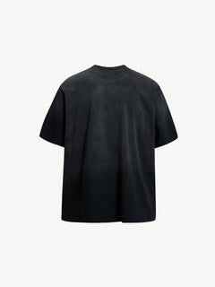 OYL-Lab Frayed Denim Patch Embroidery Tee