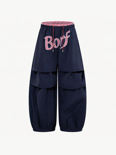 OYL-Lab Crinkle  Embroidery Parachute Pants