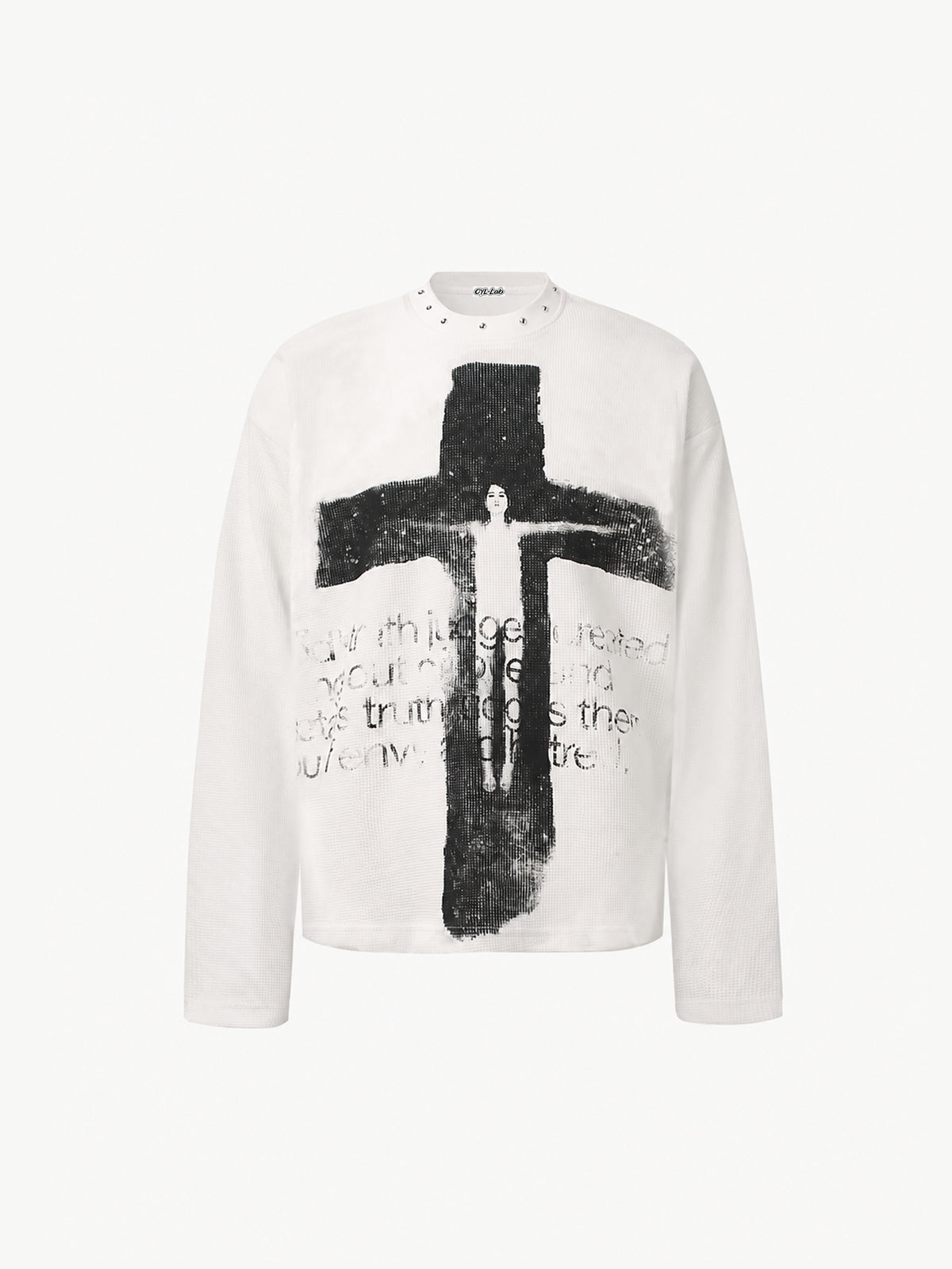 OYL-Lab Waffle Cross Vintage Graphic Long Sleeve Tee