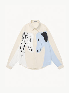 OYL-Lab Dog Embroidery Long Sleeve Shirt