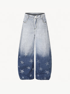 OYL-Lab Gradient Star Print Jeans
