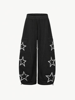 OYL-Lab Star Embroidered Cargo Pocket Baggy Sweatpants