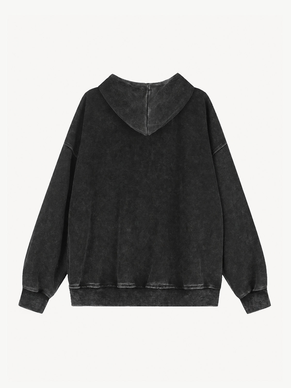 OYL-Lab Washed Black & Leopard Star Stud Zip Up Hoodie