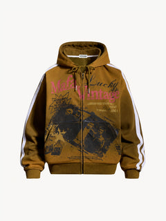 OYL‑Lab Vintage Gradient Zip‑Up Hoodie