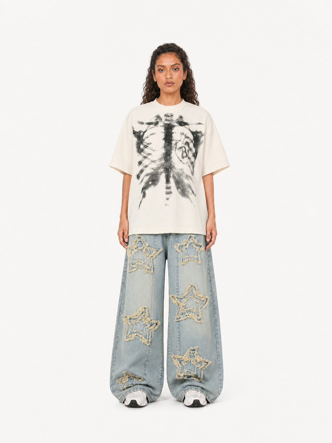 OYL-Lab Waffle Knit Skeleton Graphic Tee