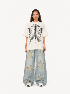 OYL-Lab Waffle Knit Skeleton Graphic Tee