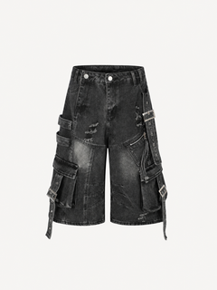 [Copy][Copy]OYL-Lab Star Patch Washed Denim Jorts