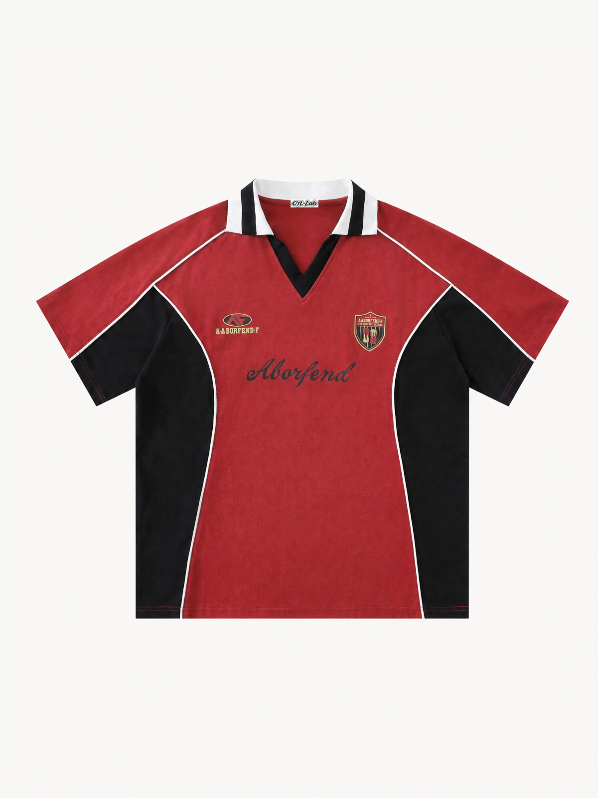 缺图OYL-Lab Retro Color Block #08 Soccer Polo Jersey Tee