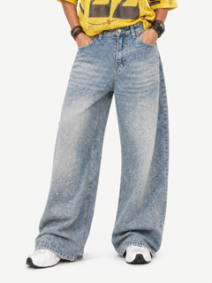 [Copy][Copy][Copy][Copy][Copy]OYL-Lab Vertical Stripe Baggy Jort Denim Shorts