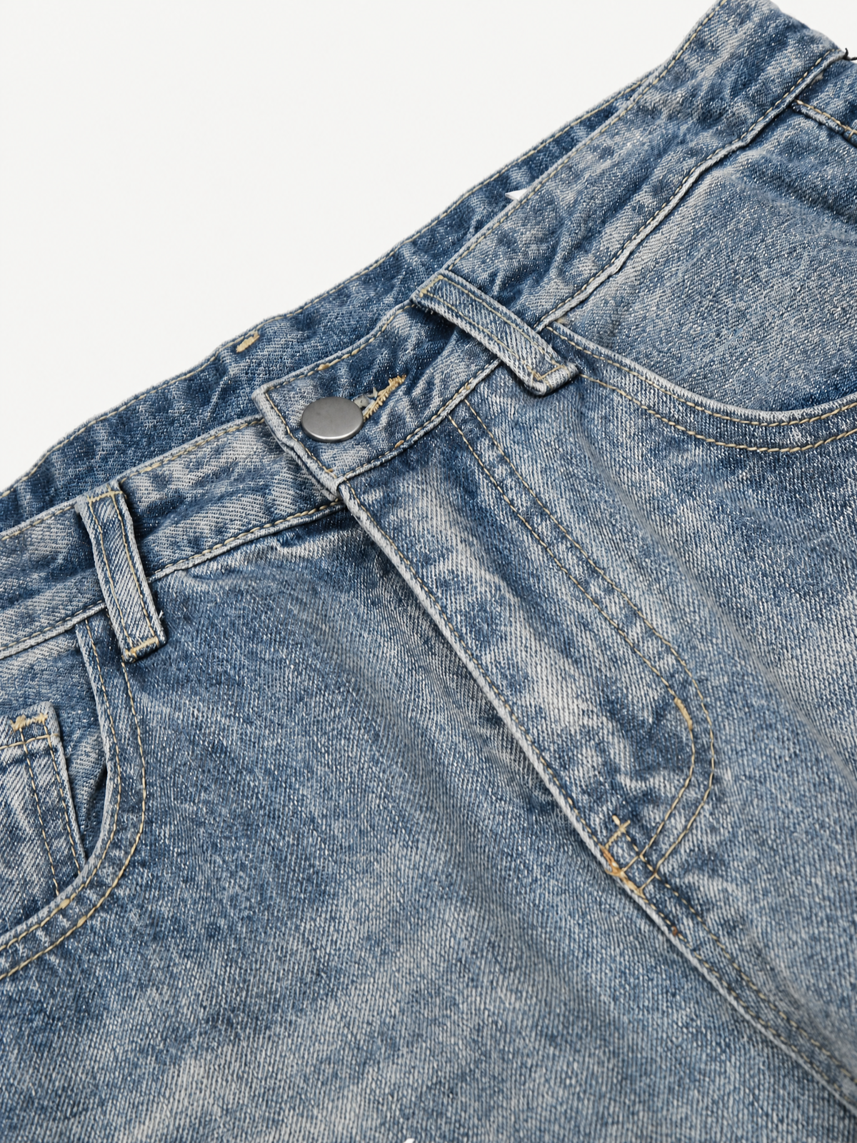 [Copy][Copy][Copy][Copy][Copy]OYL-Lab Vertical Stripe Baggy Jort Denim Shorts