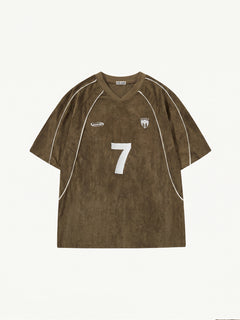 OYL-Lab Suede Soccer Jersey #7 V Neck Tee