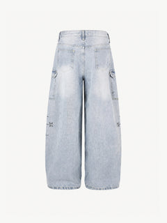 OYL-Lab Metal Stud  Baggy Cargo Denim Pants