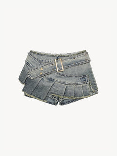 [Copy][Copy][Copy][Copy][Copy]OYL-Lab Star Patch Washed Denim Jorts