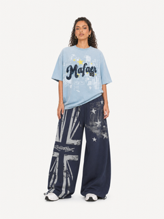 OYL-Lab Frayed Denim Patch Embroidery Tee