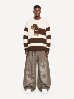 OYL-Lab Dachshund Jacquard Stripe Sweater
