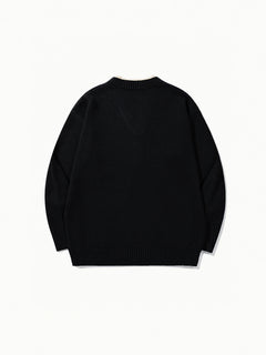 OYL-Lab Mock‑Layer Henley Knit Sweater