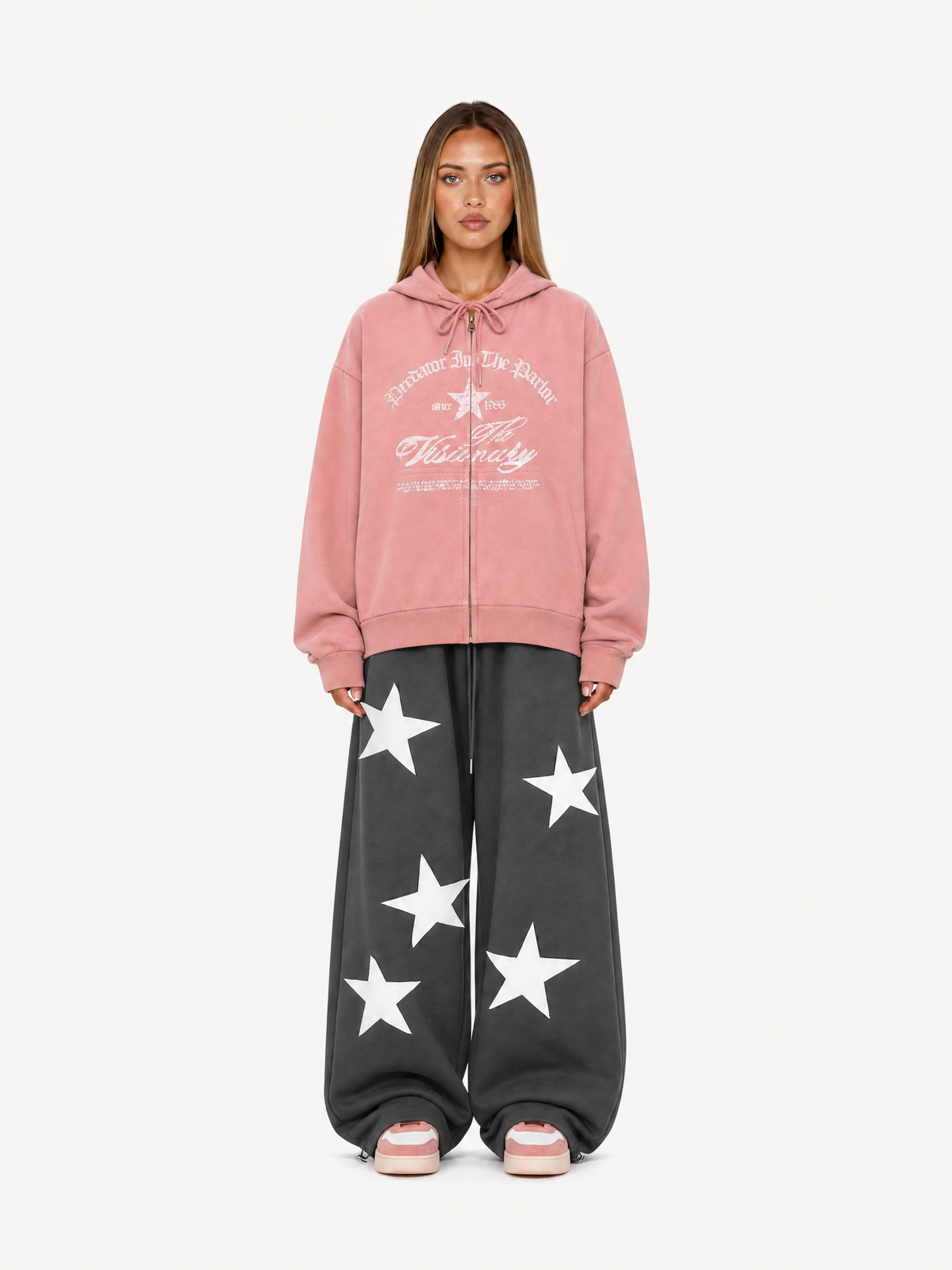 OYL-Lab Star Patch Applique Barrel Baggy Sweatpants
